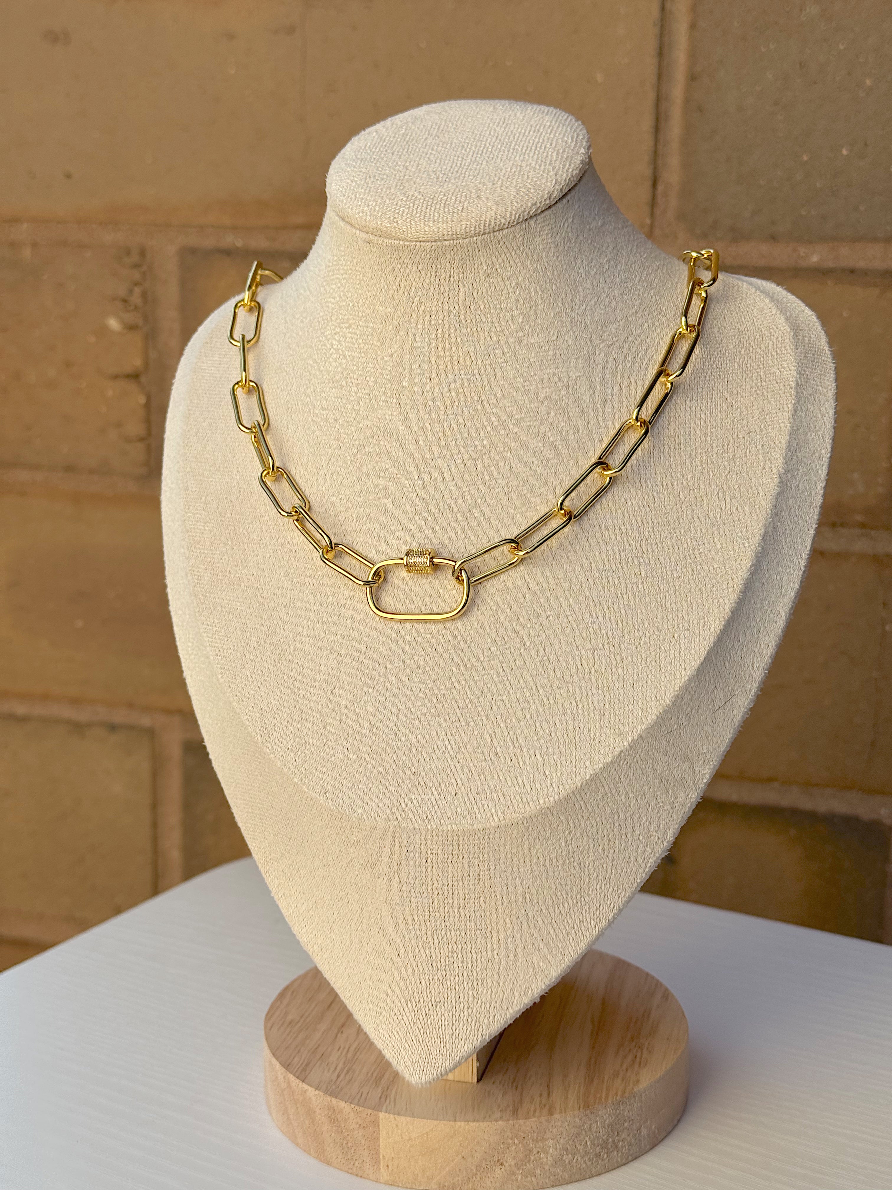 GOLD BASE CHAIN - CARABINER