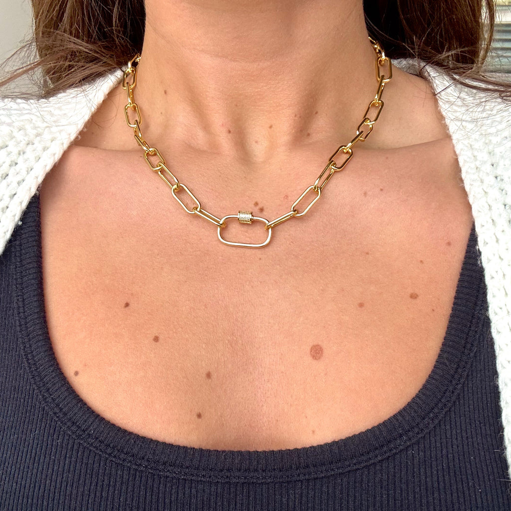 GOLD BASE CHAIN - CARABINER