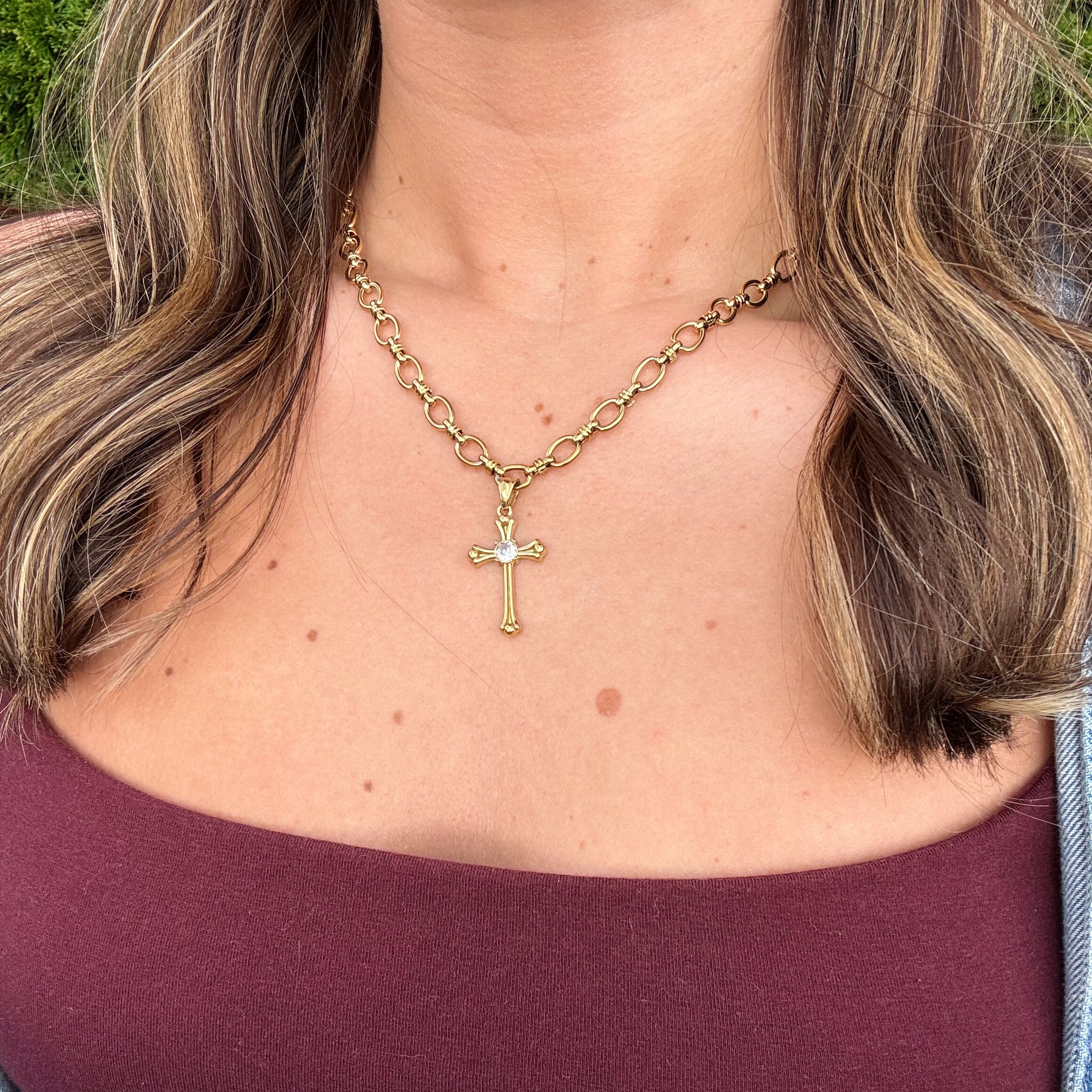 EVERGOLD CROSS CHAIN