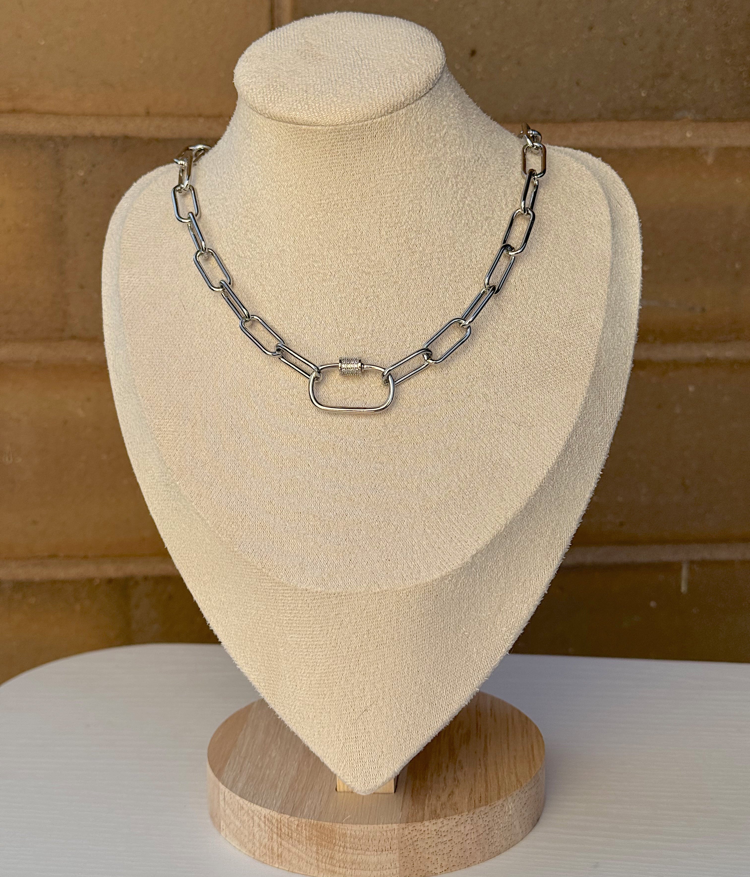 SILVER BASE CHAIN - CARABINER